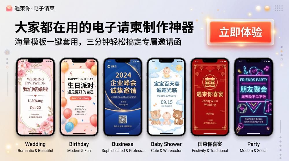 谁懂啊😭生日宴电子请柬免费做，3分钟出片还巨有氛围感